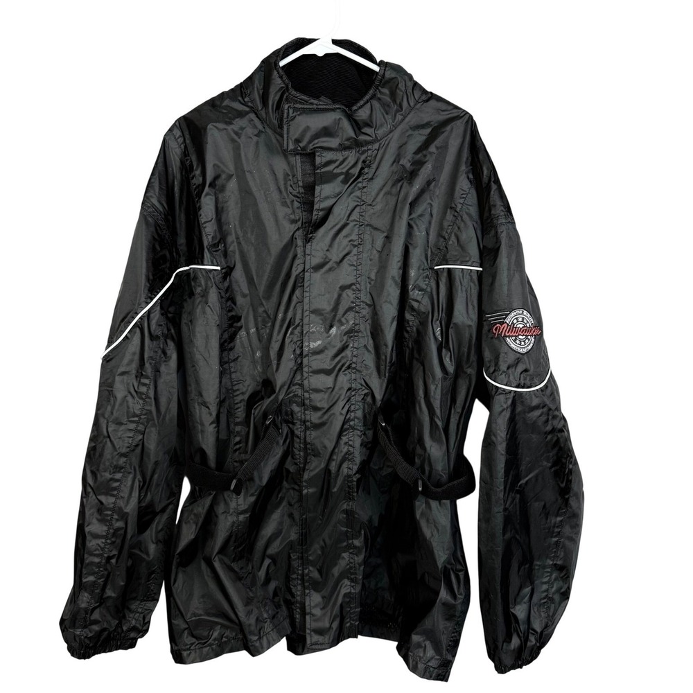 Milwaukee‎ Motorcycle Nylon Windbreaker Jacket Men's XL Black Lightweight